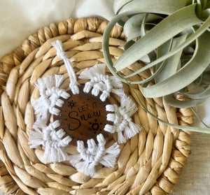 DIY Let It Snow Wood & Macrame Ornament Kit