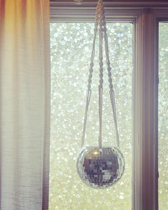 Mirror Ball Macrame Planter