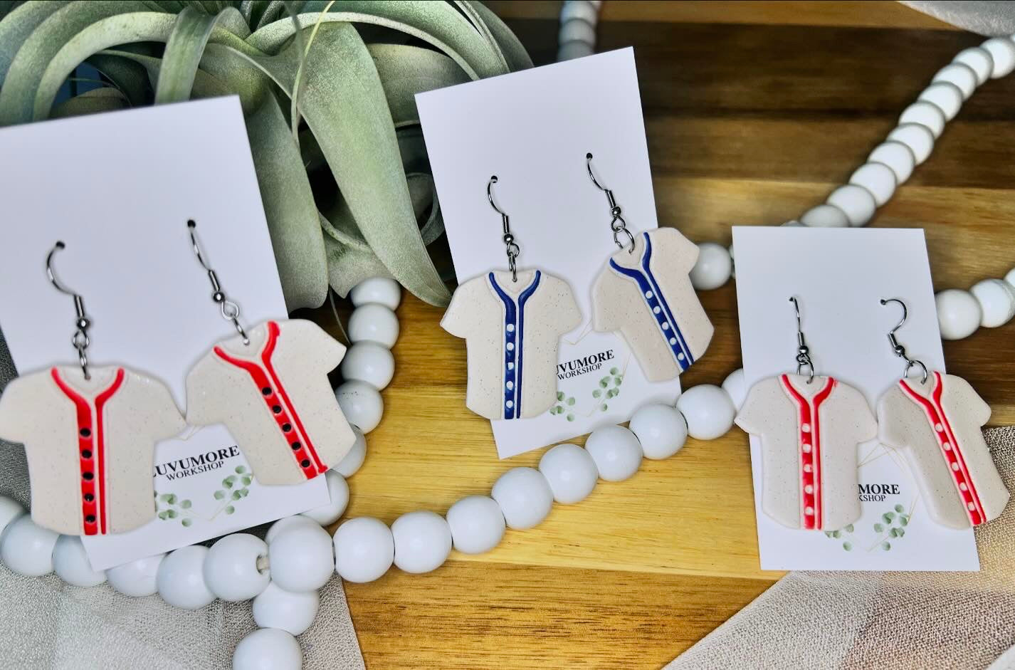 Baseball Jersey Earrings