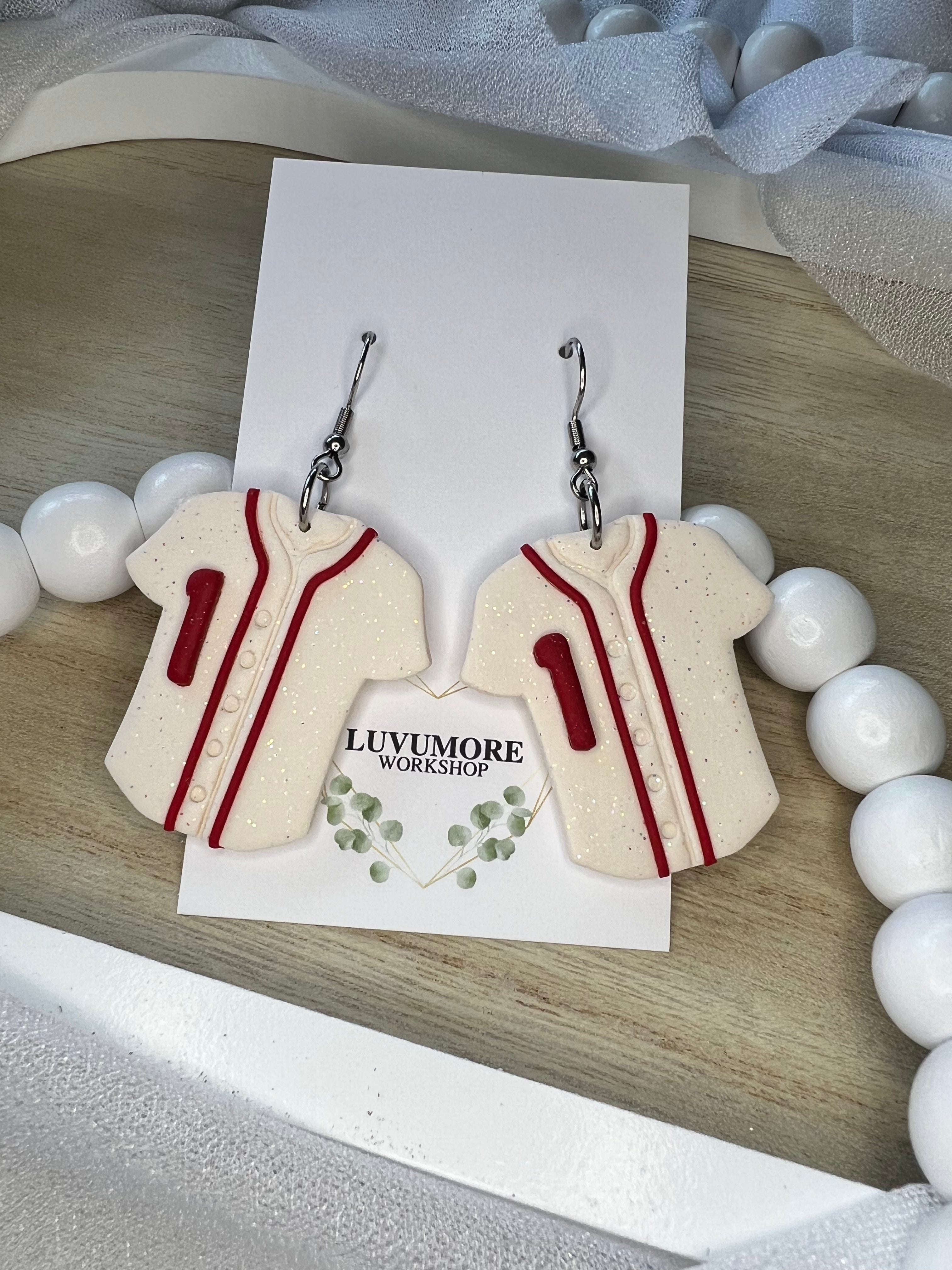 Baseball Jersey Earrings