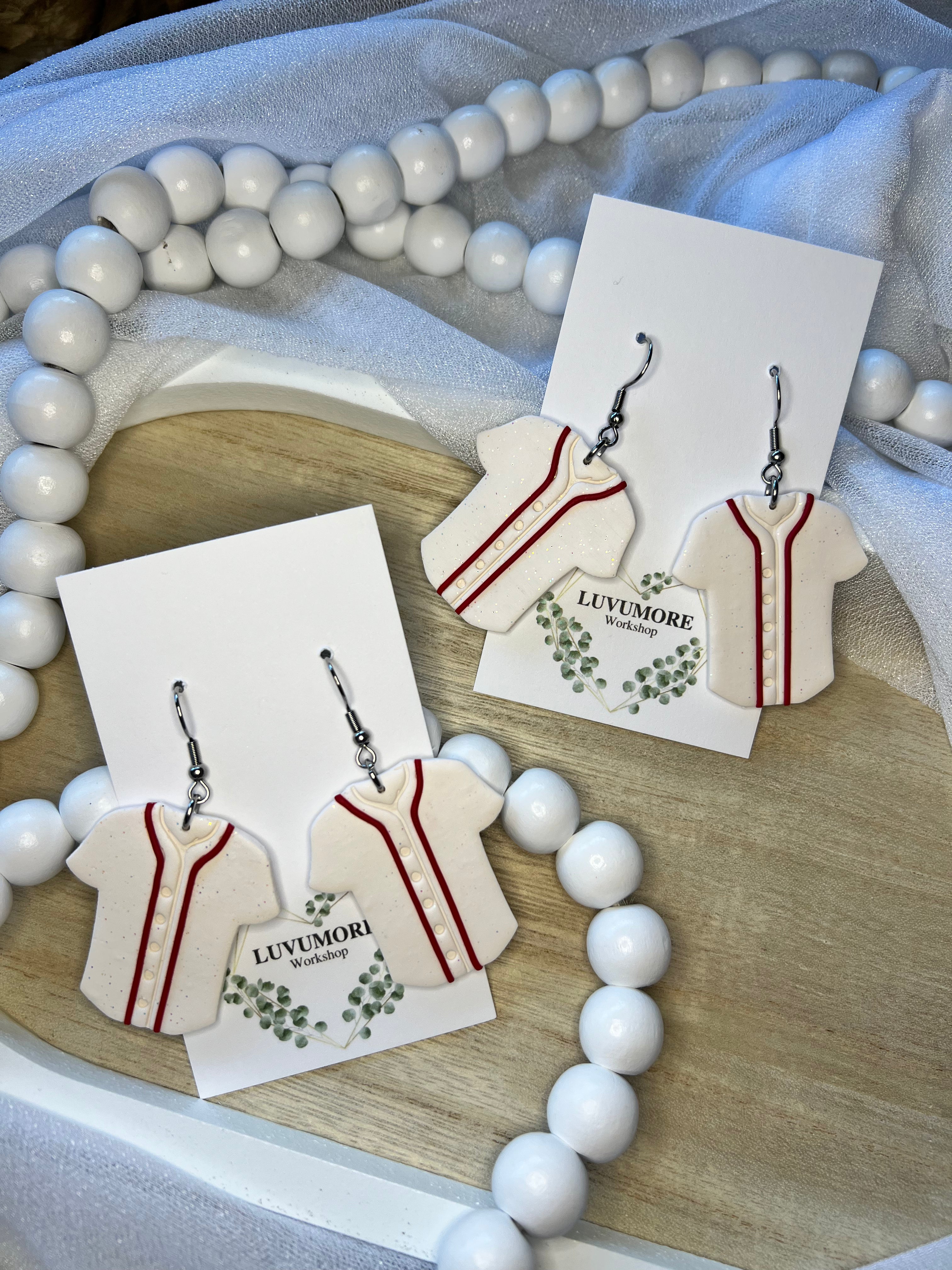 Baseball Jersey Earrings