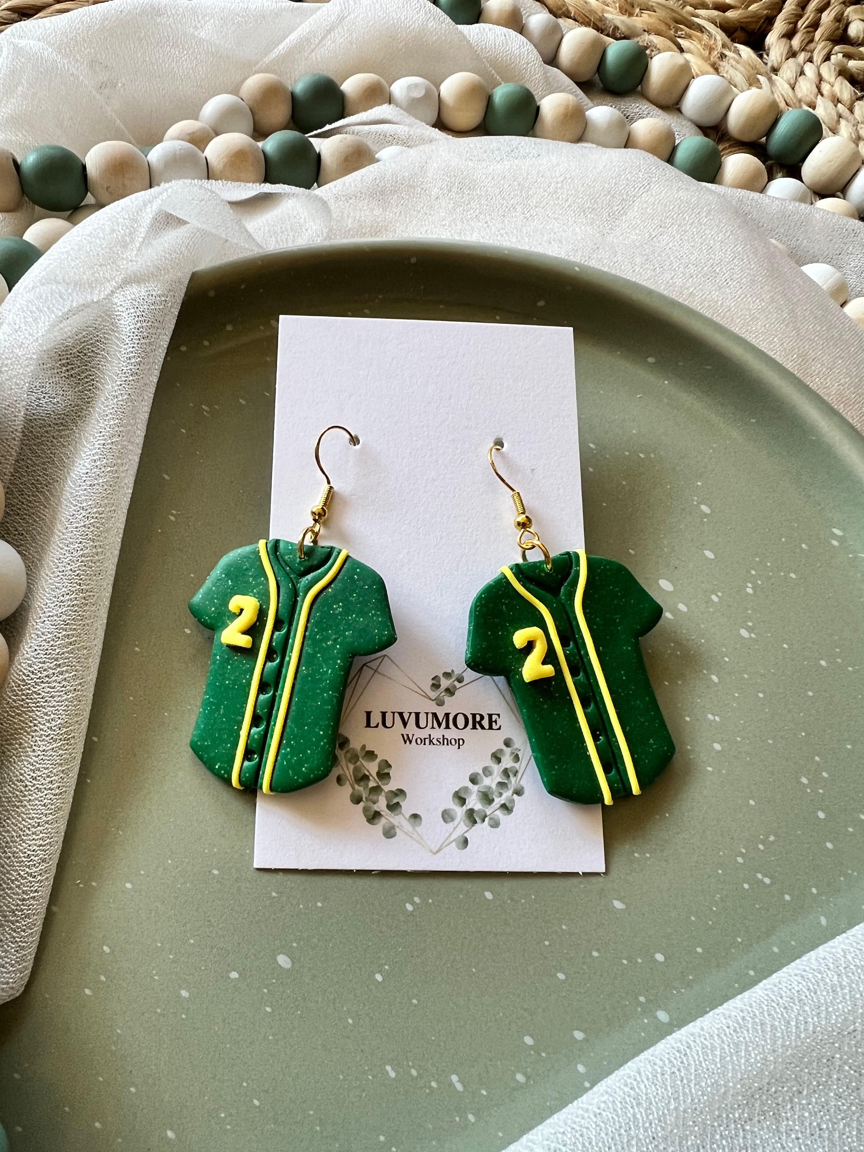 Baseball Jersey Earrings