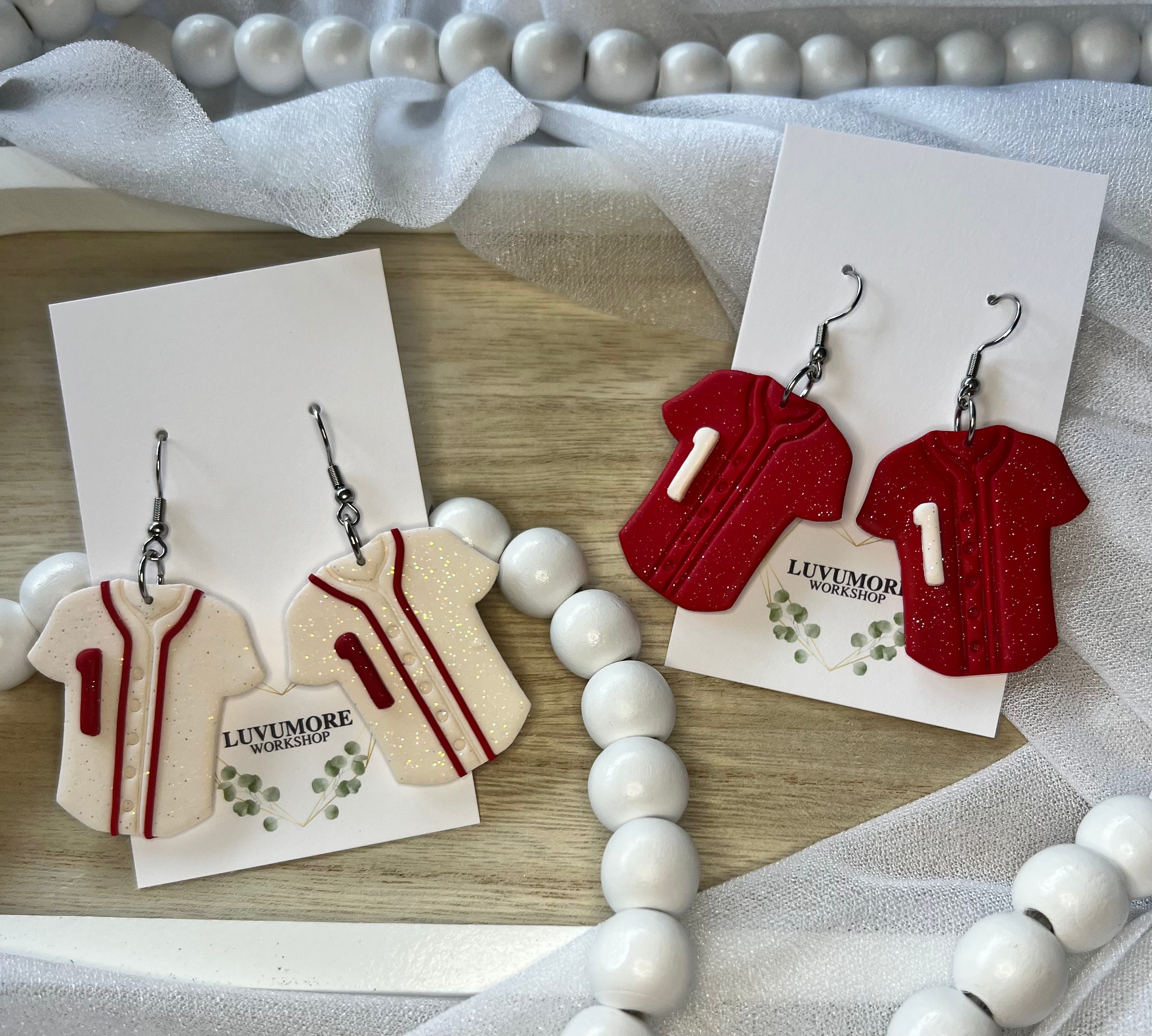 Baseball Jersey Earrings